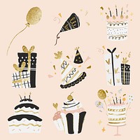 Celebration party sticker vector set