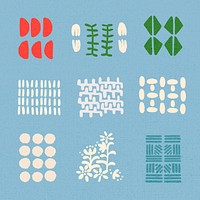 Ethnic block print element graphic vector