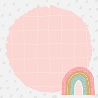 Rainbow frame, cute doodle border vector