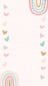 Cute frame, doodle rainbow border psd