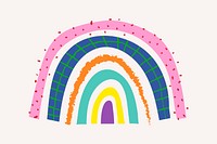 Colorful rainbow in funky doodle style psd