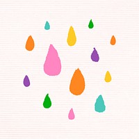 Colorful rain in funky doodle style psd
