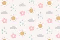 Cute rain pattern, doodle background