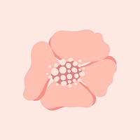 Pink flower, spring clipart psd illustration