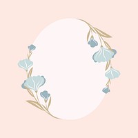 Pastel flower frame, vector, cute illustration