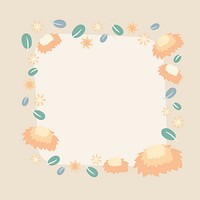 Pastel flower frame, vector, cute illustration