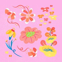 Colorful flower, spring clipart vector illustration
