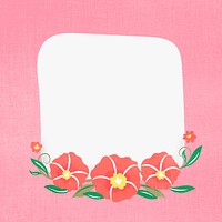 Pink flower frame, psd, flat design illustration