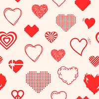 Red heart pattern background image vector