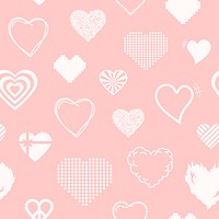 Heart pattern, cute background image vector