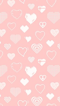 Cute heart pattern background image psd