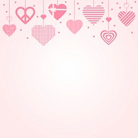 Cute heart border background psd, love graphic image