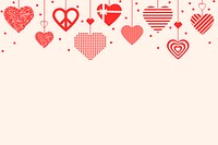 Cute heart border background vector, love graphic image