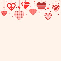 Red heart border background psd, love graphic image