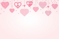 Pink heart border background vector, love graphic image