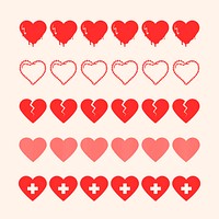 Heart pattern illustrator brush vector add-on set