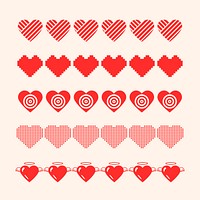 Cute heart illustrator brush, love pattern vector add-on set