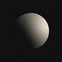 Waxing moon sticker, beige planet, astronomy art psd