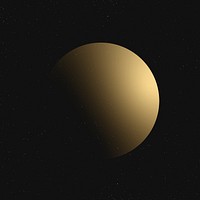 Waxing moon sticker, gold planet, astronomy art psd