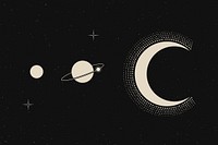 Solar system background, beige galaxy background psd flat design