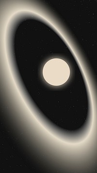 Galaxy saturn iPhone wallpaper, gradient beige background vector