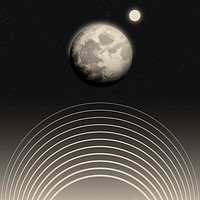 Space moon background, beautiful beige galaxy illustration vector