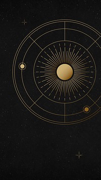 Celestial sun mobile wallpaper, aesthetic galaxy illustration vector