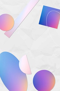 Abstract memphis background, gradient geometric shapes psd