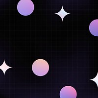 Geometric cute pattern background, circle shapes cute stars psd