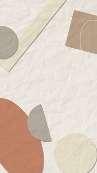 Abstract memphis iPhone wallpaper, earth tone geometric shapes psd