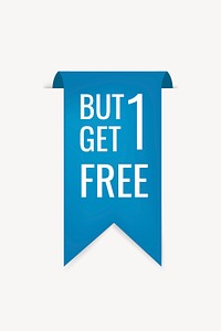 Shopping banner sticker, buy 1 get 1 free clipart psd