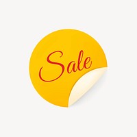 Sale badge sticker, blank psd shopping clipart