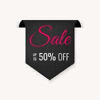 Sale banner sticker, blank psd shopping clipart