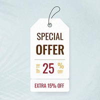 Special offer tag sticker, shopping clipart vector