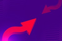 Abstract arrow background, purple gradient technology start up psd