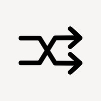 Double arrow icon, black clipart, shuffle symbol