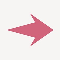 Arrow icon, pink simple clipart, right direction symbol