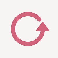 Circle arrow icon, pink clipart, repeat symbol