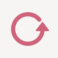 Circle arrow icon, pink sticker, repeat symbol psd