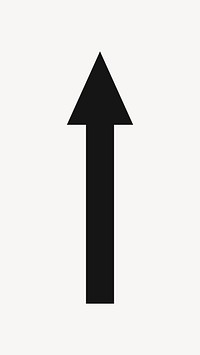 Arrow clipart, go straight traffic road direction sign in black flat design