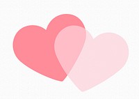 Pink heart shape collage element, cute pastel valentine&rsquo;s clipart