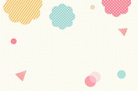 Cream geometric background, cute colorful patterns design psd