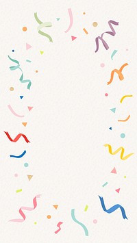 Celebration frame mobile wallpaper, colorful ribbons in beige color vector