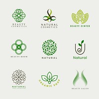 Spa logo template health and wellness business branding design vector set