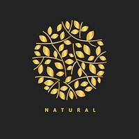 Gold spa logo template, aesthetic health and wellness business branding design psd