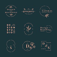 Aesthetic fashion logo, business template for branding design psd set