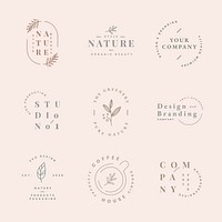 Aesthetic fashion logo, business template for branding design psd set