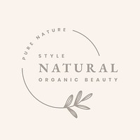 Aesthetic logo template business badge, natural branding design vector