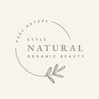 Aesthetic logo template business badge, natural branding design psd