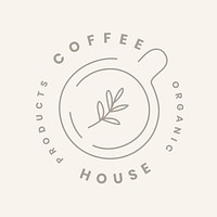 Coffee shop logo, business template for branding design psd